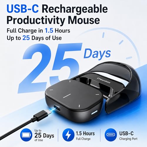 2026 Upgraded AI Voice Mouse - Wireless Air Mouse with AI Voice Assistant, 12 Languages Translation, Meeting Transcription & Summary - Detachable Computer Mouse, Presentation Clicker for Laptop - color: Black