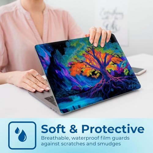 Reusable Universal Laptop Skin Sticker, Cut to Fit for 11.6–15.6 Inch Laptops, Waterproof Protective Film, No-Residue - Color Tree - color: Color Tree