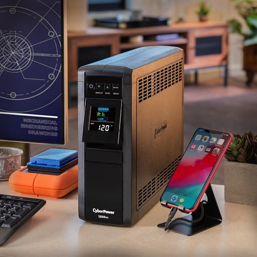 CyberPower CP1350PFCLCD PFC Sinewave UPS Battery Backup and Surge Protector - size: 1350VA, style: Mini-Tower
