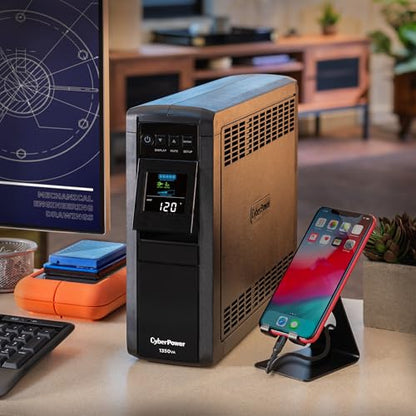 CyberPower CP1350PFCLCD PFC Sinewave UPS Battery Backup and Surge Protector - size: 1350VA, style: Mini-Tower