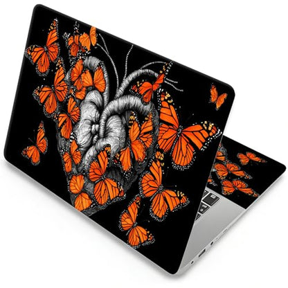 Universal Laptop Skin, DIY Cut-to-Fit Vinyl Cover Compatible with HP, Dell, Lenovo, Mac (13.3" to 15.6"), Anti-Scratch, No Residue & Bubble-Free Protective Decal Sticker, Gothic Heart Butterfly - color: Gothic Heart Butterfly