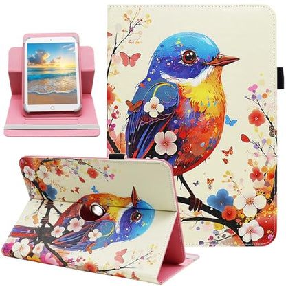 Universal 10 10.1 Inch Android Tablet Case, Dluggs 360 Degree Rotating Multi-Angle Viewing Stand Universal Case Cover for 10 10.1 and All 9.5-10.5 Inch Tablet, Butterfly Bird - color: Butterfly Bird