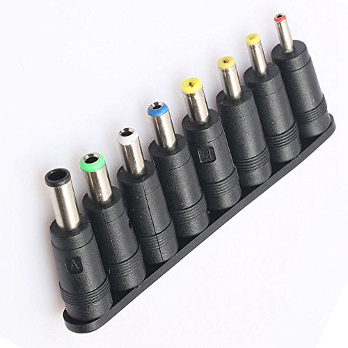 Universal 1 Set = 8pcs / Set 5pin Jack Plugs DC for Laptop AC Power Adapter Tips Connectors for Computer Notebook, black, 145419