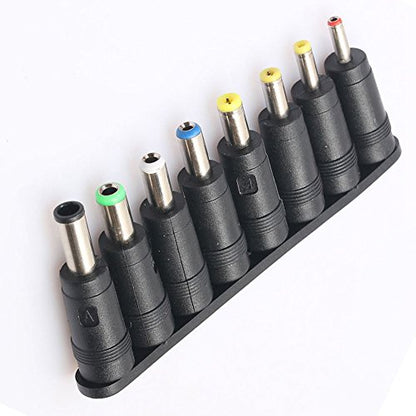 Universal 1 Set = 8pcs / Set 5pin Jack Plugs DC for Laptop AC Power Adapter Tips Connectors for Computer Notebook, black, 145419