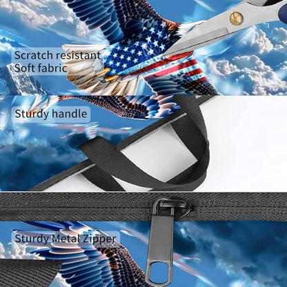 Laptop Bag,14 15 15.6 inch Laptop Case Sleeve,Computer Sleeve with Handle for Women Men,Carrying Case for MacBook,Dell,Lenovo,Notebook Computer,Eagle American Flag - color: Eagle American Flag