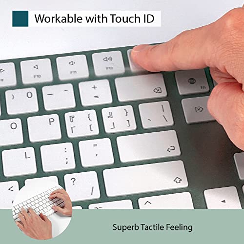 KeyboardMask Matte Finish Keyboard Cover Compatible with 2021 iMac Apple Wireless Magic Keyboard with Numeric, 0.12mm Ultra Thin Fully Covered Flat Style Wipeable Anti-Dust Protector