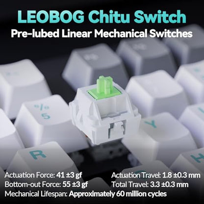 LINGBAO K98 96% Mechanical Creamy Wireless Gaming Keyboard With Number Pad | BT5.0/2.4G/USB-C, Gasket Custom Hot-Swappable Keyboard, 10000mAh Battery, RGB Backlit, Creamy Sound for Windows Mac PC Gamers - color: K98 | 10000mAh | White Blue Grey