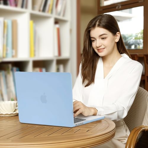 MOSISO Compatible with MacBook Pro 14 inch Case M5 2026 M4 2025 M3 M2 M1 2024-2021 A3427 A3426 A3434 A3112 A3185 A3401 A2918 A2992 A2779 A2442,Hard Case&Keyboard Skin&ScreenFilm&Pouch, Airy Blue - color: Airy Blue