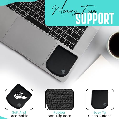 Ultra-Thin Portable Laptop Wrist Rest Pads (Onyx Black) - color: Onyx Black