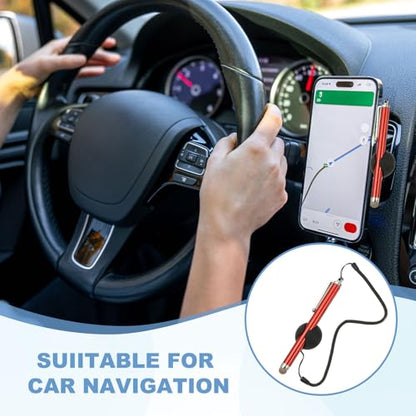 PATIKIL 2 Pcs Screen Capacitive Pen with Spring Rope Fixing Dock High Sensitivity for Mobile Phone Car Navigation GPS POS Tablet Laptop, Red - color: Red