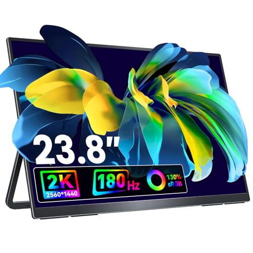 VisionOwl Portable Monitor for Laptop, IPS USB-C HDMI Travel Second Monitor for MacBook Pro Air, PC, PS5, Xbox, Portable Second Screen, Built-in Kickstand, Speakers, VESA Mountable, 23.8 Inch - size: 23.8