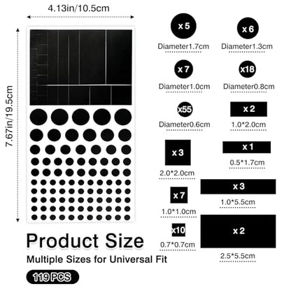 Vinyl Webcam Covers – Restickable Privacy Stickers for Laptop, Smartphone, Tablet, Smart TV & Game Console – Black, Multiple Sizes