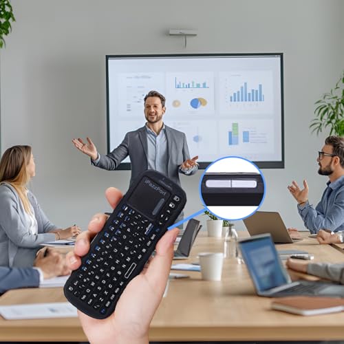 Mini Wireless Keyboard with Touchpad, Bluetooth & 2.4GHz | Touchpad • 2.4GHz USB & Bluetooth • AAA Battery Powered • USB Receiver Included