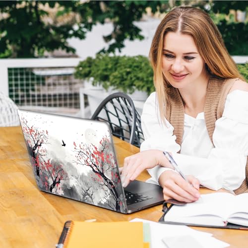 Laptop Skin Sticker Decal, Universal Reusable Vinyl Laptop Cover for 12" 13" 13.3" 14" 15" 15.4" 15.6" Notebook PC, Reusable Waterproof Scratch-Resistant with 2 Wrist Pads,Watercolour Trees - color: Watercolour Trees