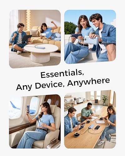 VEGER Portable Charger with Built-in AC Plug and Cables, All in One 10000mAh Ultra Slim Power Bank Travel Essentials, USB C External Battery Pack Compatible with iPhone, Samsung, More, Blue - color: D Blue