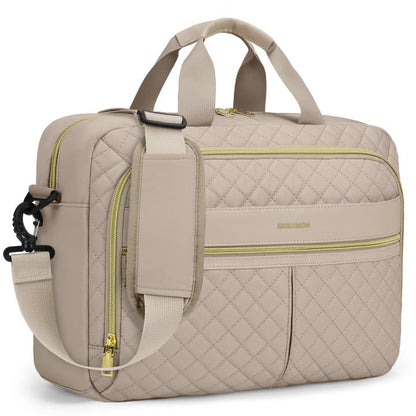 IGOLUMON Laptop Bag 15.6 Inch Laptop Briefcase for Women Men Waterproof Shoulder Computer Messenger Bag Large Laptop Bag Business Office Work Travel College, Khaki - color: Khaki