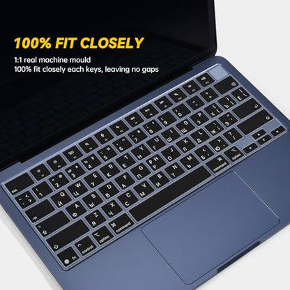 Russian Keyboard Cover Skin Compatible with 2026 Apple MacBook Neo 13 inch A3404 with A18 Pro Chip,13" MacBook Neo A18 Pro Silicone Keyboard Protector with Russia Language - Black - color: Black-Russian, size: MacBook Neo 13" 2026+