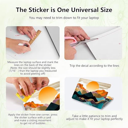 Laptop Skin Sticker Decal, Universal Reusable Vinyl Laptop Cover for 12" 13" 14" 15" 15.4" 15.6" Notebook PC, Reusable Waterproof Scratch-Resistant with 2 Wrist Pads,Art Mountain Abstract Watercolor - color: Art Mountain Abstract Watercolor