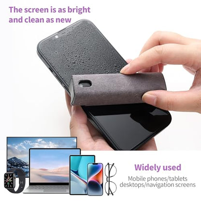 CUIUD Touchscreen Screen Cleaner Kit 2 Pcs, Phone, Tablet and Car Screen Cleaner, Two in One Spray and Microfiber Cloth(2 Pack Grey) - color: 2 Pcs Grey