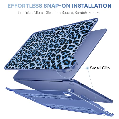 May Chen Compatible with MacBook Neo 13 inch Case 2026 Model A3404, Plastic Hard Shell,Keyboard Cover,Screen Protector,Dust Plug, for MacBook Neo 13" with A18 Pro Chip, Deep Blue Leopard - color: Deep blue Leopard