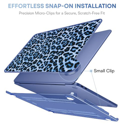 May Chen Compatible with MacBook Neo 13 inch Case 2026 Model A3404, Plastic Hard Shell,Keyboard Cover,Screen Protector,Dust Plug, for MacBook Neo 13" with A18 Pro Chip, Deep Blue Leopard - color: Deep blue Leopard