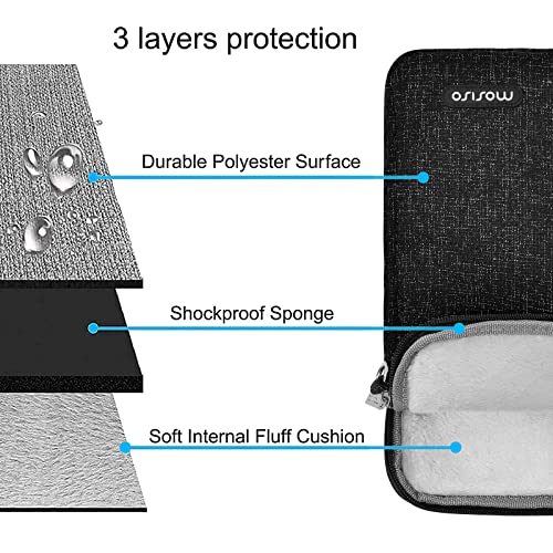 MOSISO Laptop Bag for Men 15.6 inch, 15-16 inch Computer Bags | Compatible with MacBook Air 15/Pro 16, HP Dell Acer Asus, Laptop Carrying Bag with Trolley Sleeve&2 Zipper Pockets, Black