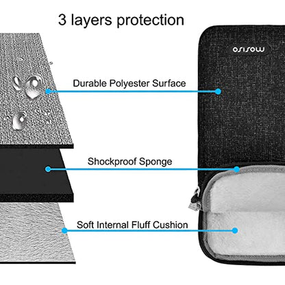 MOSISO Laptop Bag for Men 15.6 inch, 15-16 inch Computer Bags | Compatible with MacBook Air 15/Pro 16, HP Dell Acer Asus, Laptop Carrying Bag with Trolley Sleeve&2 Zipper Pockets, Black