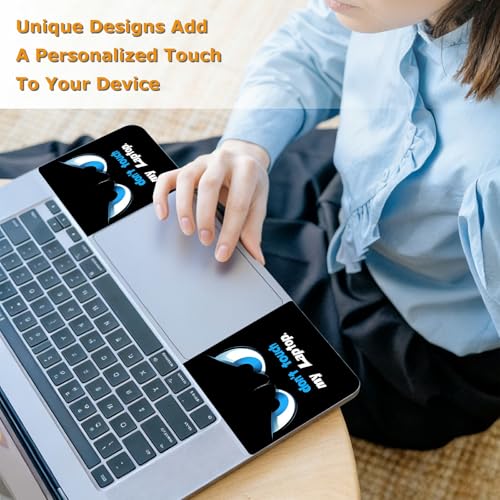 Universal Laptop Skin Sticker with 2 Wrist Pad Decals, 3-Piece Removable Vinyl Laptop Cover, Don't Touch Waterproof Anti-Scratch, Easy-Trim Fit for 13.3" 14" 15.6" Laptops - color: Don't Touch