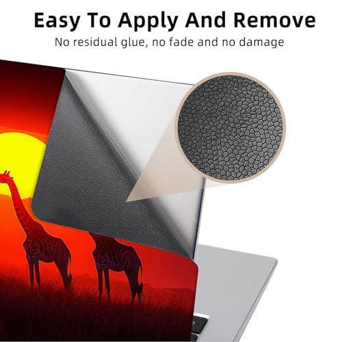 Aesthetic Laptop Skin Cover,12-15.6 Inch Universal Vinyl Sticker Decal,Waterproof Scratch-Resistant Notebook Wrap,Removable Residue-Free Protector,Giraffe Sunset Safari - color: Giraffe Sunset Safari
