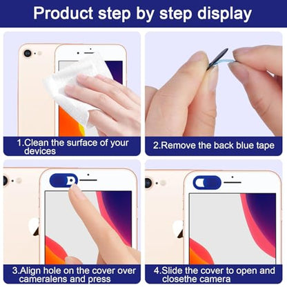 Privacy Cover Slider Stickers for Laptop Tablet Phone Front Area Adhesive Tabs for Office Study Meeting Device Use 1.0 x 0.4 Inch(blue) - color: Blue-5 PCS