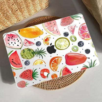 AKIT for MacBook Air 13 inch Case M5 M4 M3 M2 2026-2022, Fruits | A3449 A3240 A3113 A2681,Unique Style Pattern Hard Shell Laptop Case+Screen Protector+Keyboard Cover for MacBook Air 13.6 inch - color: Fruits