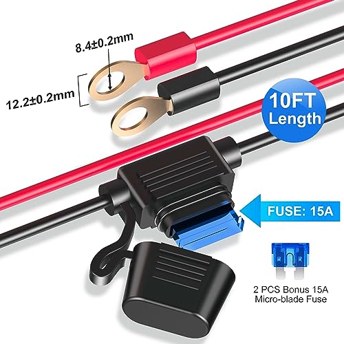 12V Socket Power Outlet 216W 10FT Cable USB C Car Charger Adapter | 216W USB-C fast charge. 10FT long cable. 12V/24V for cars/trucks/boats. Durable outlet for battery power supply.