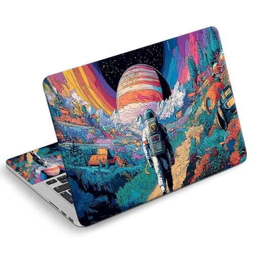 Universal Laptop Skin Sticker Decal, Compatible with MacBook HP Dell Lenovo 12"-15.6", Reusable Vinyl Notebook Cover 3PCS Set, High-Recognition Film-Trippy Astronaut Space Journey - color: Trippy Astronaut Space Journey