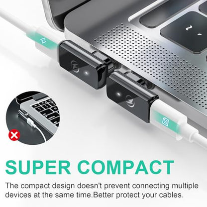 HanCenDa USB Type C Magnetic Adapter 2Pack, 24Pins 90 Degree USB C with PD 140W Charge 40Gbps 8K 60Hz Video for Thundebolt 3/4 MacBook Pro/Air Phone and More Devices - style: Vertical