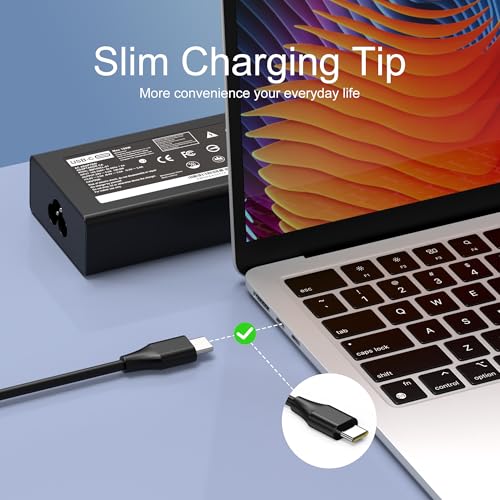 BULL-TECH Slim 100W USB C Charger Replacement for Lenovo ldeapad 5 Pro 16, ThinkBook 15 16 ThinkPad X13 Yoga Pro14s,T14p Gen1,T14s,NEO 14 Fast Charging Type C Travel Laptop Power Adapter