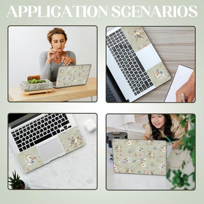SUPERDANT 3Pcs Laptop Notebook Skin Sticker Universal Size Trimmable PVC Laptop Decal for 12 13 14 15.6 Inch Notebook Computer Protection and Personalization Flowers Birds 15.6x10.6in