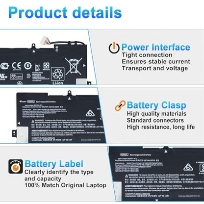 KB06XL 902499-855 Battery Replacement for HP Spectre X360 15 15-BL1XX 15-BL0XX 15-Bl012DX 15-BL002XX 15T-BL000 15T-BL100 15-bl012dx Series 902401-2C1 HSTNN-DB7R TPN-Q179 902499-856 - size: KB06XL 902499-855