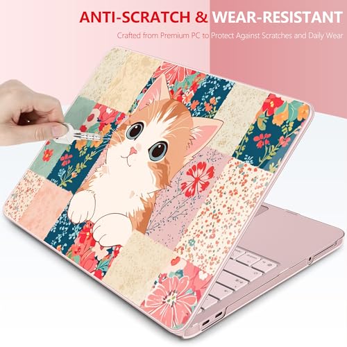 for MacBook Neo 13 Inch Case 2026 Release Model A3404, Cute Aesthetic Ultra-Slim Hard Shell with Keyboard Cover, 6-in-1 Laptop Accessories Bundle for Women Girls, Lovely Cat - color: Lovely Cat