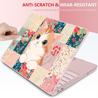 for MacBook Neo 13 Inch Case 2026 Release Model A3404, Cute Aesthetic Ultra-Slim Hard Shell with Keyboard Cover, 6-in-1 Laptop Accessories Bundle for Women Girls, Lovely Cat - color: Lovely Cat