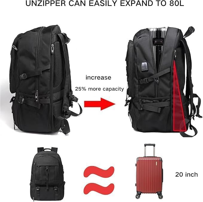 Travel laptop backpack, Extra Large 60L Traveling College Backpack,Large Capacity Backpack for Men Women,Fits 17 Inch Computer, USB Charging Port, Green - color: 60l Green-a