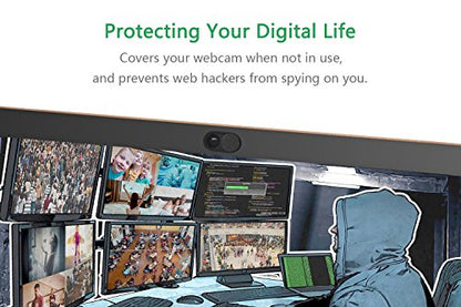 CloudValley Camera Cover Slide, 0.026 Inch Metal Webcam Cover for MacBook Pro, MacBook Air, Laptop, Mac, PC, iPad, iPhone, Ultra-Thin Privacy Covers [Black - 5 Pack]