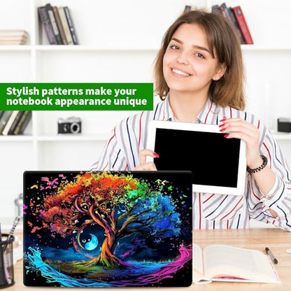 Laptop Skin Sticker Decal, Universal Protective Cover Fit 12 13 14 15.6 Inch Notebook, Reusable Water-Resistant Vinyl Decal w/ 2 Wrist Pads for Business Travel Office, Black Tree Art - color: Black Tree Art