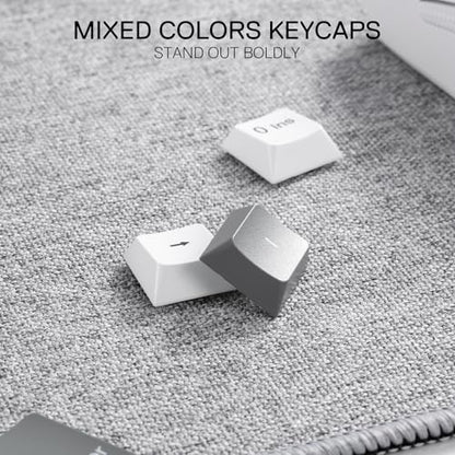 Redragon BK7114 Low-Profile Wireless Computer Keyboard, 98 Keys Slim Office PC Scissors Mechanism Keyboard w/ 2.4G BT Wireless Connection, Tactile Quiet Keystroke, Mixed Color Keycaps