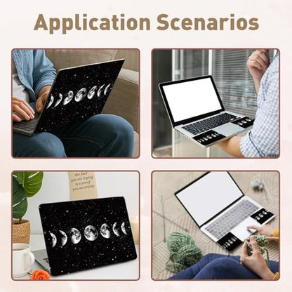 PLIGREAT 15 Inches Laptop Decal Sticker Skin Cover, Moon Phase Laptop Stickers Skins Decal Fits 12-15 Inch Laptops Universal Removable Vinyl Notebook Art Protector Cover Decals, Black White - color: Black White