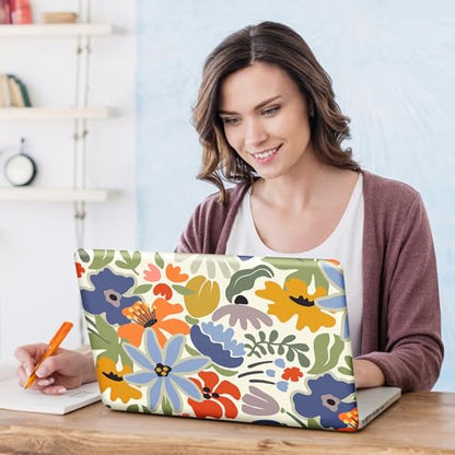 DINKY Laptop Notebook Skin Sticker Soft Cover Decal Fits 13 13.3 14 15 15.4 15.6 inch Laptop Protector Netbook PC, Easy to Apply and Remove (Colorful Abstract Flowers) - color: Colorful Abstract Flowers