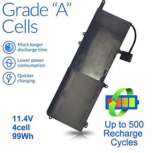 99WH Type 9NJM1 Battery Compatible with Dell Alienware 15 R3 R4 17 R4 R5 P31E001 P31E002 P69F001 P69F002 ALW17C-D1738 D1748 D1758 D1848 D2738 D2748 D2758 R1748 Notebook MG2YH 01D82 0546FF 44T2R HF250 - size: 9NJM1