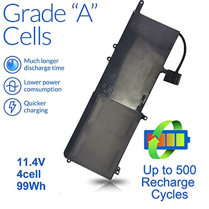 99WH Type 9NJM1 Battery Compatible with Dell Alienware 15 R3 R4 17 R4 R5 P31E001 P31E002 P69F001 P69F002 ALW17C-D1738 D1748 D1758 D1848 D2738 D2748 D2758 R1748 Notebook MG2YH 01D82 0546FF 44T2R HF250 - size: 9NJM1