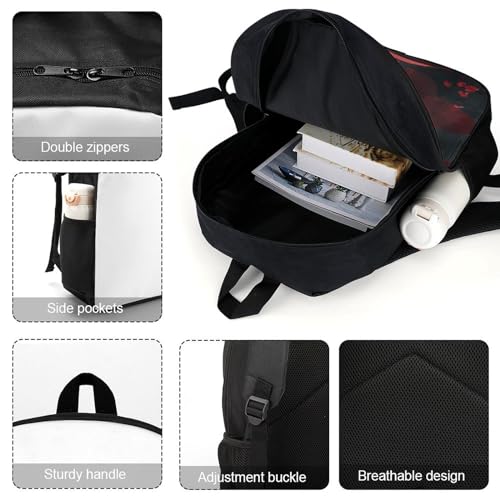 Laptop Backpack Lightweight Computer Bag Casual Daypack Red Style Umbrella Travel Backpacks for Women Men