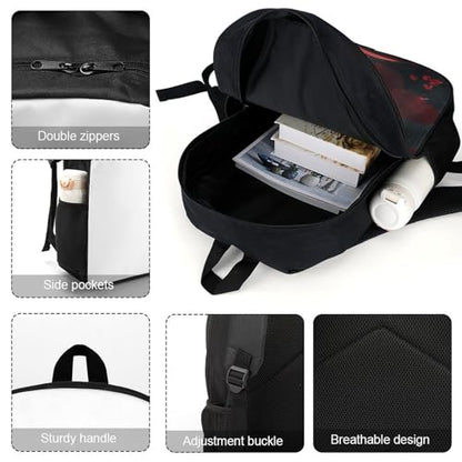 Laptop Backpack Lightweight Computer Bag Casual Daypack Red Style Umbrella Travel Backpacks for Women Men