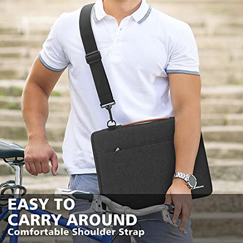 NIDOO 14 inch Laptop Sleeve Case Shoulder Bag Protective Carrying Handbag for 15" MacBook Air M2 2023/15" Surface Laptop 3 4/14" ThinkPad P14s T14 T14s L14 Gen 2/14" Acer Chromebook Spin 514 - color: Dark Gray - Shoulder, size: 14 inch